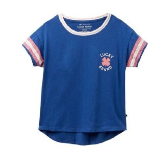 Lucky Brand T Shirt Girls 6X Gitana Tee Top Shirt Galaxy Blue Play Summer NEW - Picture 2 of 2